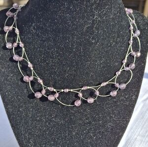 Robert Rose Lavender Beaded Necklace
